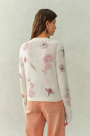 Yuffie Flora Knit Cardigan in Merino-Alpaca with Lyocell