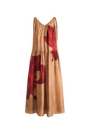Abby Crimson Iris Flora Sleeveless Dress in Lyocell