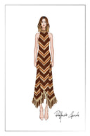 Franny Hand Crochet Striped Sleeveless Dress in Cotton-Linen Tape Yarn Knit Maa Taa Caa Eaa Daa Faa Eaa