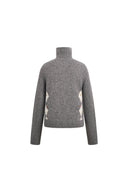Mia Hand Embroidery Argyle Cardigan in Wool Blend