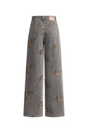 Star Straight Leg Jeans in Beaded Cotton Denim