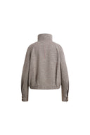 Hazel Textured Harrington Cropped Jacket in Wool Blend