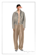 Hazel Textured Harrington Cropped Jacket in Wool Blend