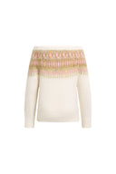Ione Hand Beaded Off Shoulder Sweater in Alpaca Wool