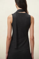 Jinkim Scarf Tie Fitted Dress in Silk Cotton Blend Knit