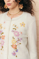 Laelia Hand Embroidery Floral Cardigan in Alpaca Wool Blend