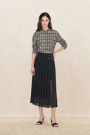 Raven Plaid Mock Neck Tie Back Shirt