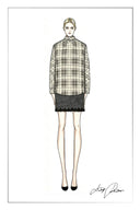 Raven Plaid Mock Neck Tie Back Shirt
